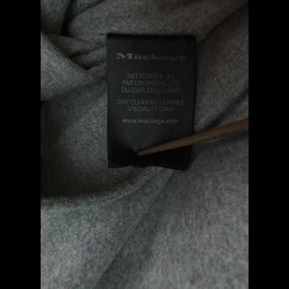 MACKAGE Women's Sz US L Mai Gray Wool Cashmere Melange Belted Wrap Coat - Picture 10 of 11